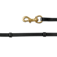 Waldhausen Icelandic Reins With Snap Hooks #colour_black-brass