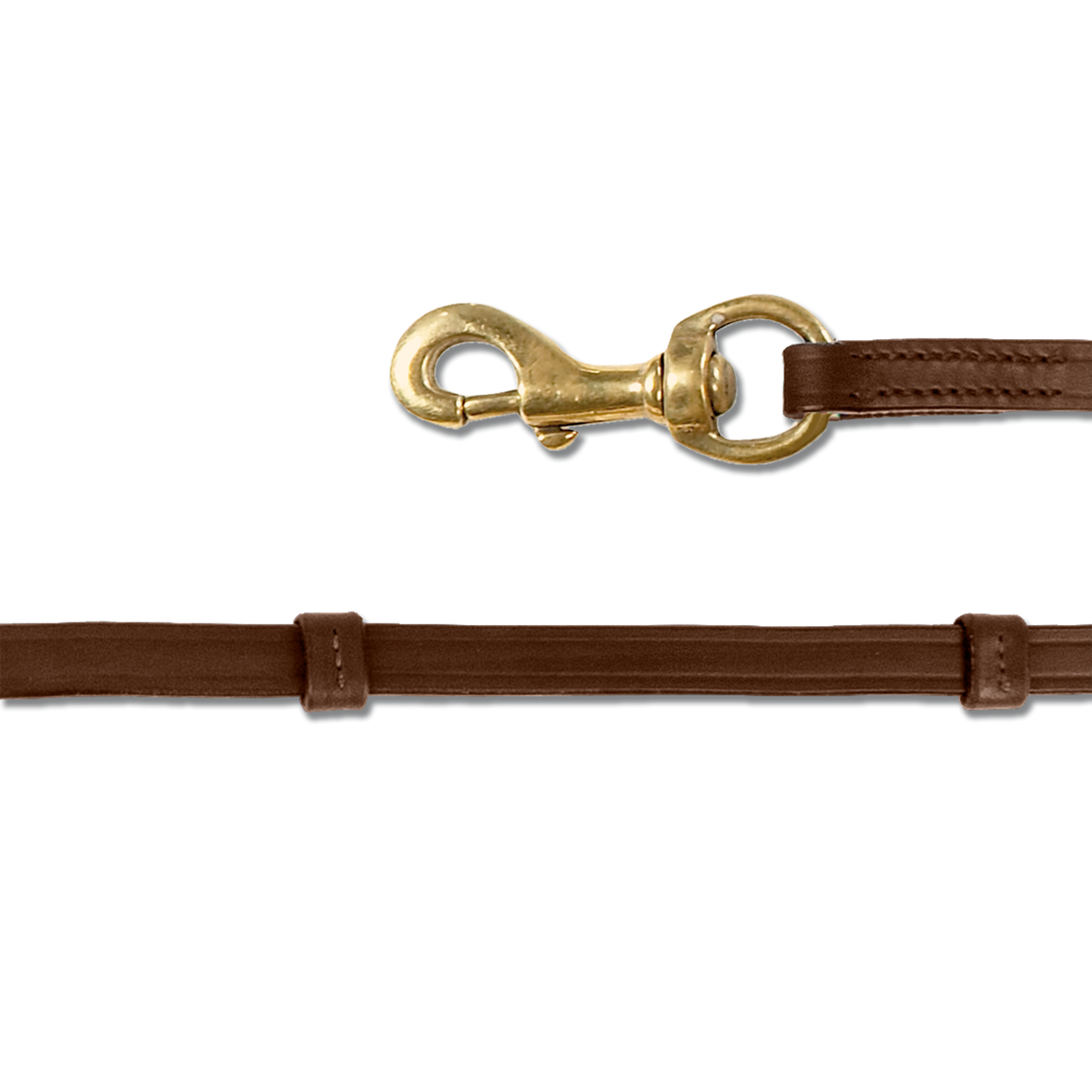 Waldhausen Icelandic Reins With Snap Hooks #colour_brown-brass