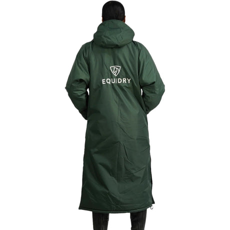 EQUIDRY Women's Thick Fleece Evolution Fixed Hood #colour_black-forest-green-cream