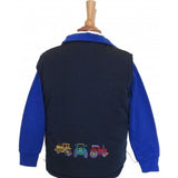 British Country Collection Three Tractors Childrens Gilet #colour_navy