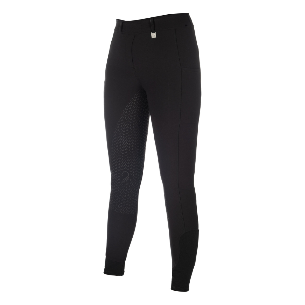 HKM Childen's Silicone Full Seat Riding Tights -Amalfi- #colour_black