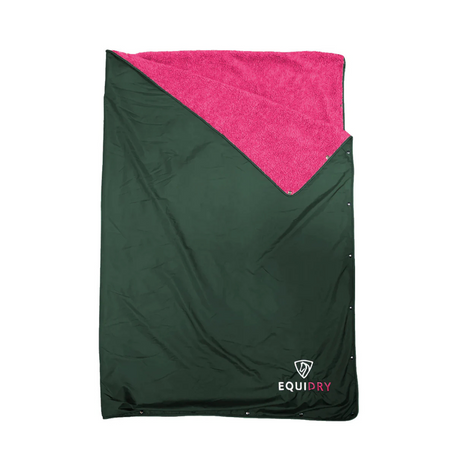 EQUIDRY Equi-Blanket #colour_black-forest-green-peacock-pink
