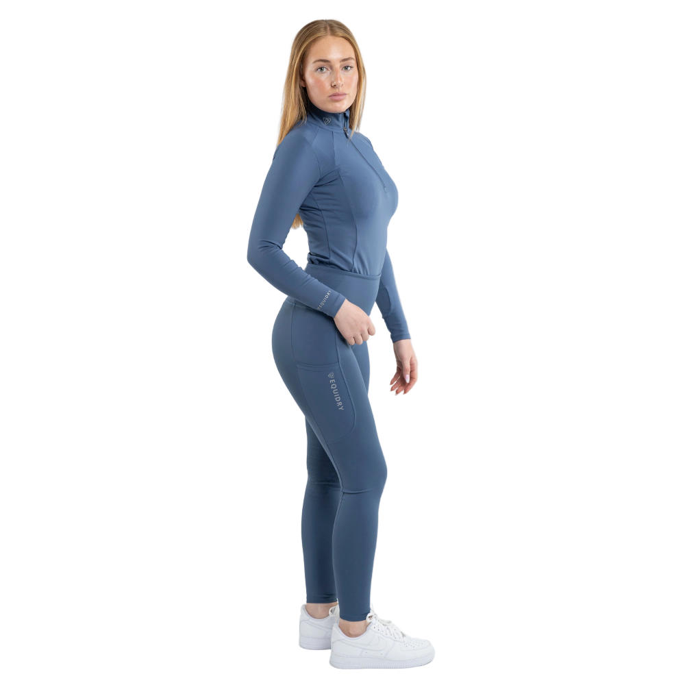 EQUIDRY Women's Water Repellent Leggings #colour_steel-blue-grey