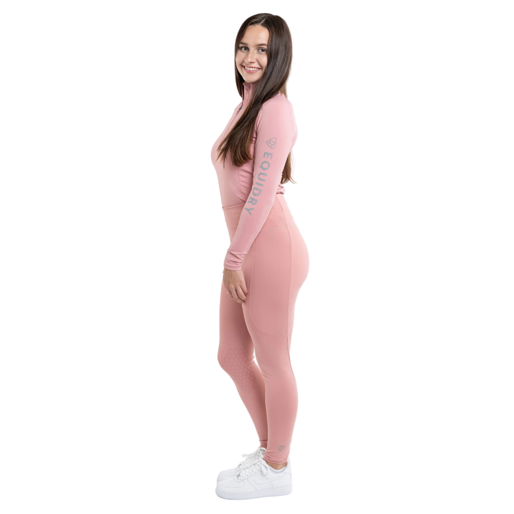 EQUIDRY Women's Water Repellent Leggings #colour_pale-pink-grey