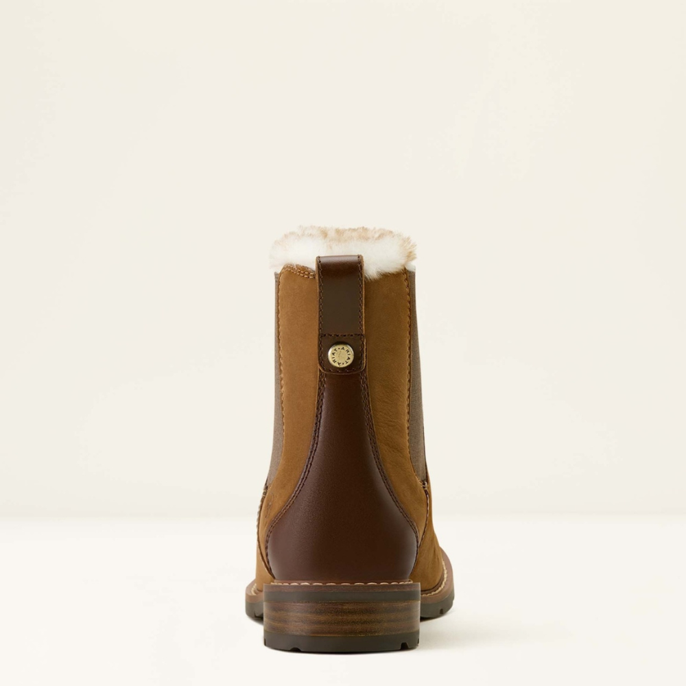 Ariat Women's Wexford Sherpa Waterproof Chelsea Boot #colour_amber-brown