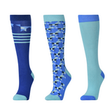 Dublin 3 Pack Socks Childs #colour_light-mint-geo-ponies