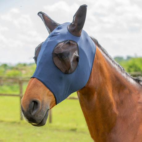 Hy Equestrian Lycra Flex Fly Mask #colour_navy