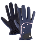 E.L.T Child Metropolitan Heart Riding Gloves #colour_night-blue