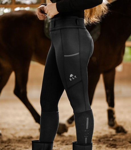 E.L.T Ella Ladies Riding Thermal Leggings #colour_black