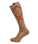 E.L.T Argyle Riding Socks #colour_cappuccino-fire-red