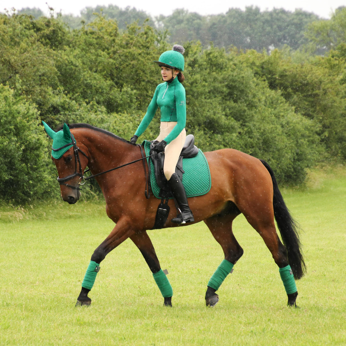 HyWITHER Sport Active Dressage Saddle Pad #colour_emerald-green