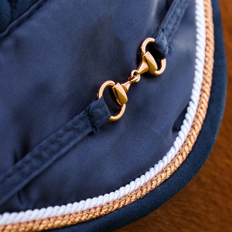 Hy Equestrian On The Bit Saddle Pad #colour_navy-rose-gold