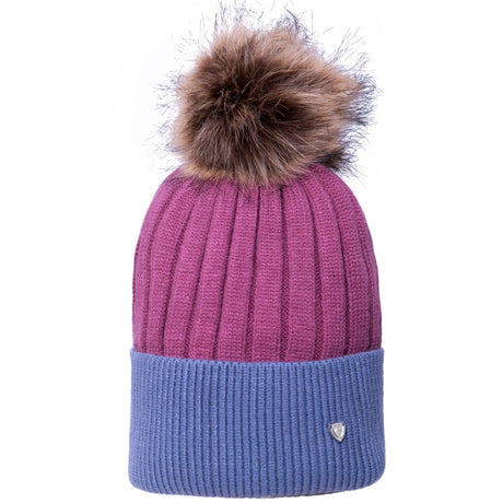 Hy Equestrian Synergy Luxury Bobble Hat #colour_grape-riviera