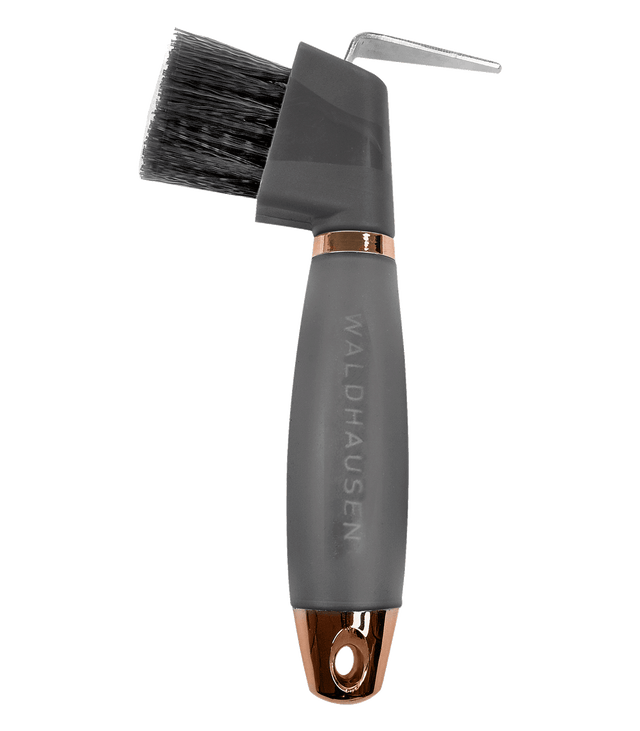 Waldhausen Hoof Pick with Gel Handle #colour_black-rose-gold