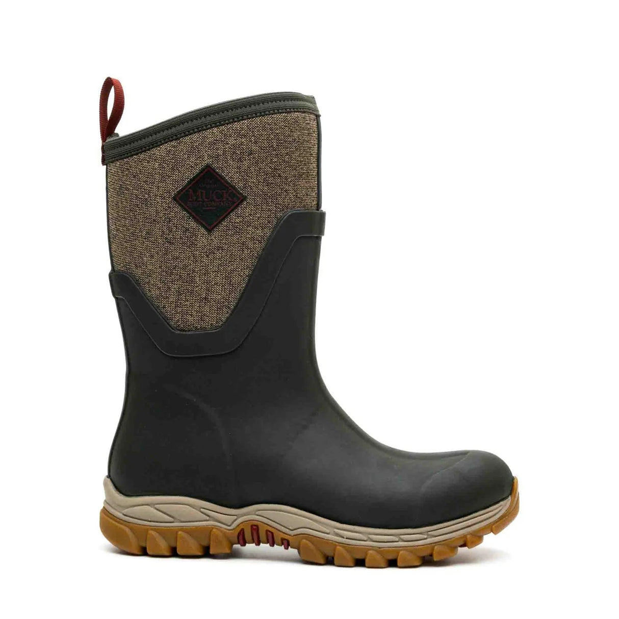 Muck Boots Women Arctic Sport II Mid Wellington #colour_olive-herringbone