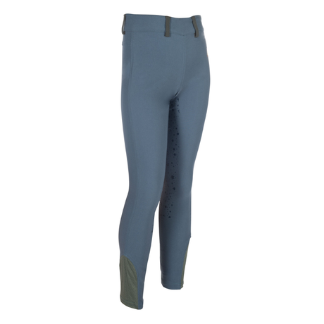 HKM Children's Silicone Full Seat Riding Tights -Pony Dream II- #colour_smokey-blue