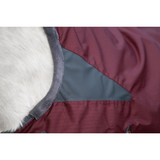 HKM 600D Fleece Lined High Neck Turnout Rug -Yukon- #colour_darkred-grey