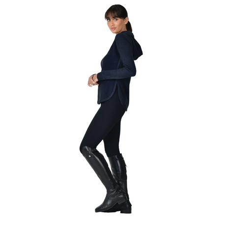 Weatherbeeta Ladies London Layer Long Sleeve Top With Hood #colour_dark-navy-marle