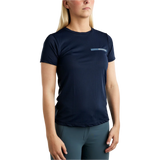 Montar MoStella Mesh Tee with Contrast Stated Logo Print #colour_navy