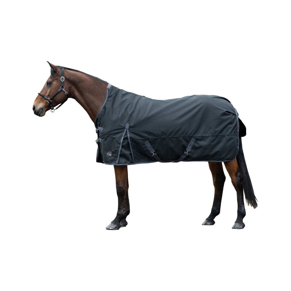 HKM 1200D Fleece Lined Highneck Rug -Glasgow- #colour_black