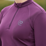 Dublin Ladies Brushed Long Sleeve Riding Top #colour_purple-violet