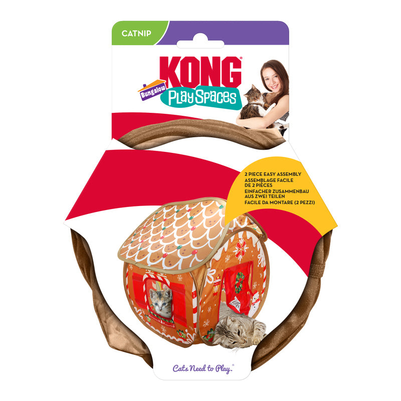 Kong Holiday Cat Play Spaces Bungalow -Lebkuchen