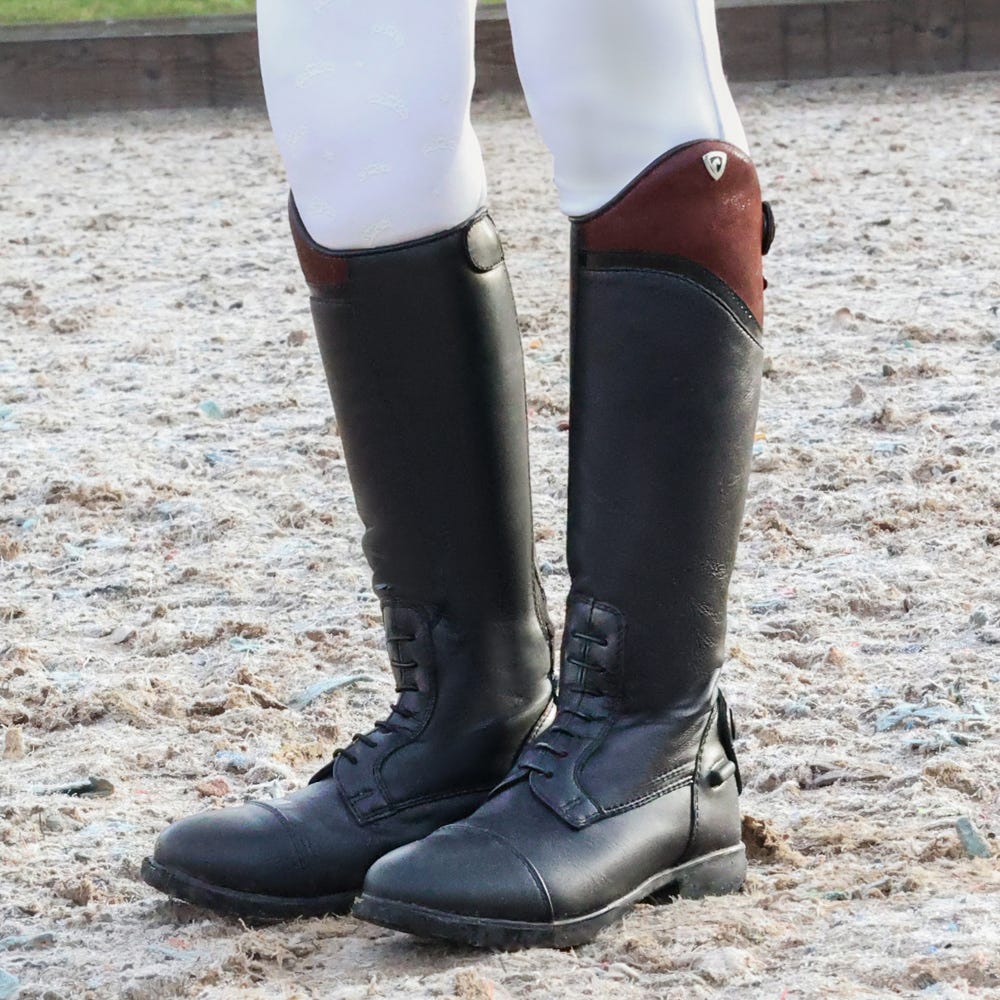 Hy Equestrian Masera Children's Riding Boot #colour_black-oxblood