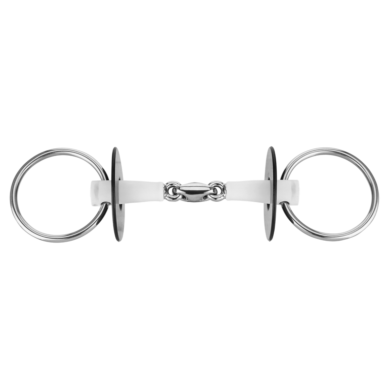 Nathe Control 18 mm Loose Ring Snaffle with Double-Jointed Locking Bit and 70 mm Stainless Steel Rings