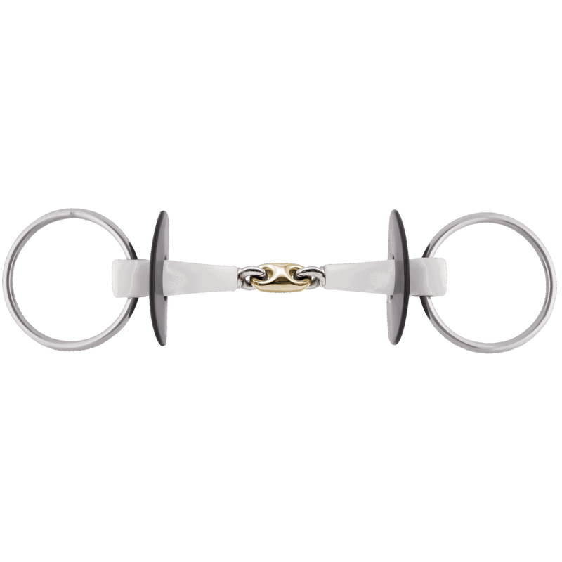 Nathe 20mm Double Jointed Loose Ring Snaffle With Sensogan Middle Link