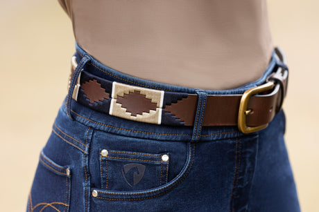 Hy Equestrian Elevate Polo Belt #colour_navy-fossil