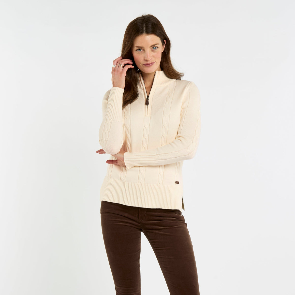 Dubarry of Ireland Women’s Burtonpoint Zip Neck Sweater
