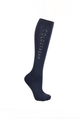Coldstream Rochester Diamante Riding Socks #colour_navy-silver
