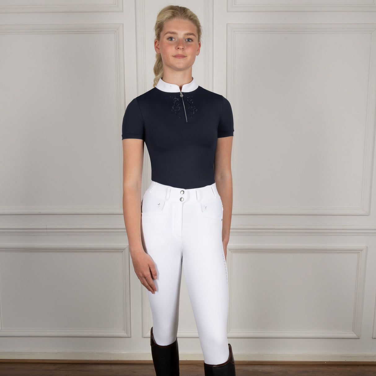 Coldstream Hermitage Diamante Breeches #colour_white
