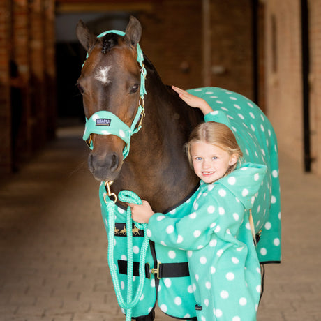 Supreme Products Dotty Fleece Head Collar & Lead Rope #colour_gorgeous-green