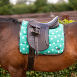 Supreme Products Dotty Fleece Saddle Pad #colour_gorgeous-green