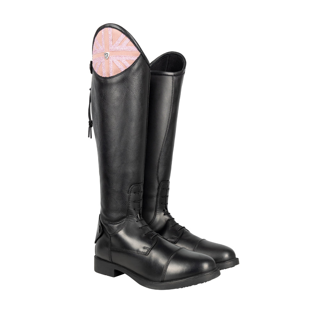 Hy Equestrian Children's Union Jack Riding Boots #colour_pink