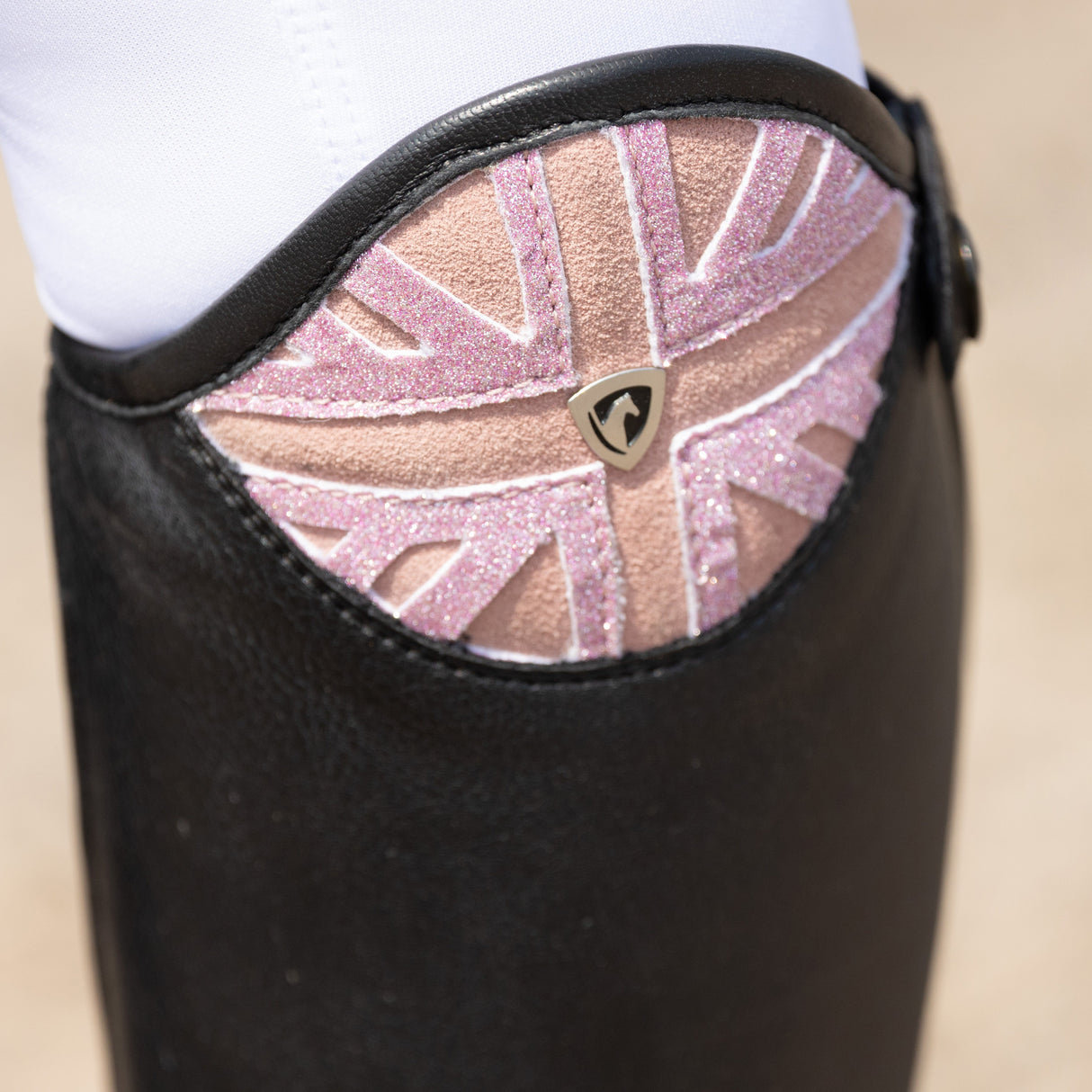 Hy Equestrian Children's Union Jack Riding Boots #colour_pink