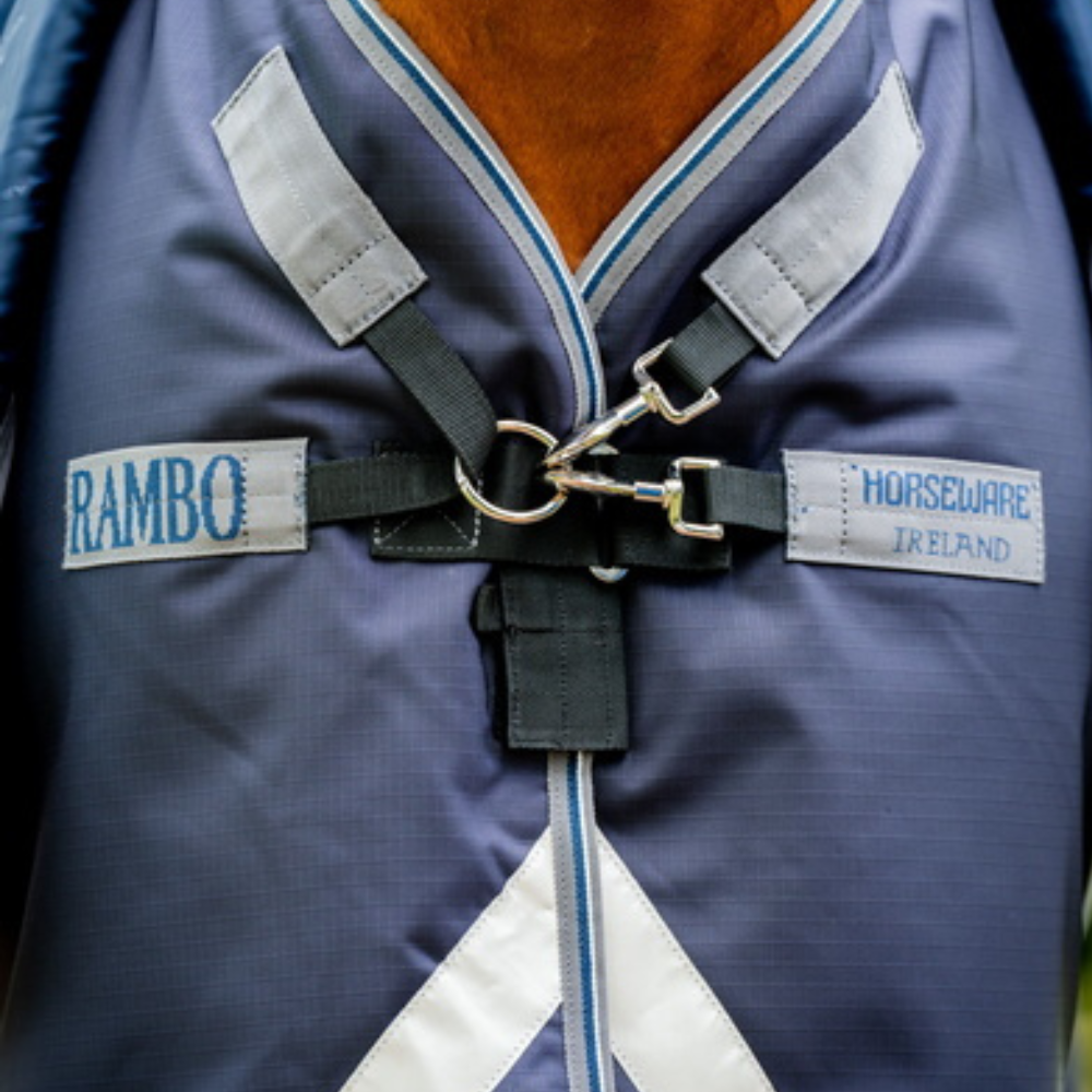 Horseware Ireland Rambo Duo Ripstop 100g Plus Turnout Bundle (100g + 200g) #colour_navy-thunderstorm-grey-silver