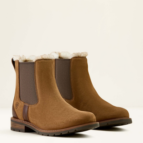 Ariat Women's Wexford Sherpa Waterproof Chelsea Boot #colour_amber-brown