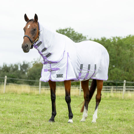 StormX Empra Gladiator UV Combi Fly Rug #colour_white-lilac