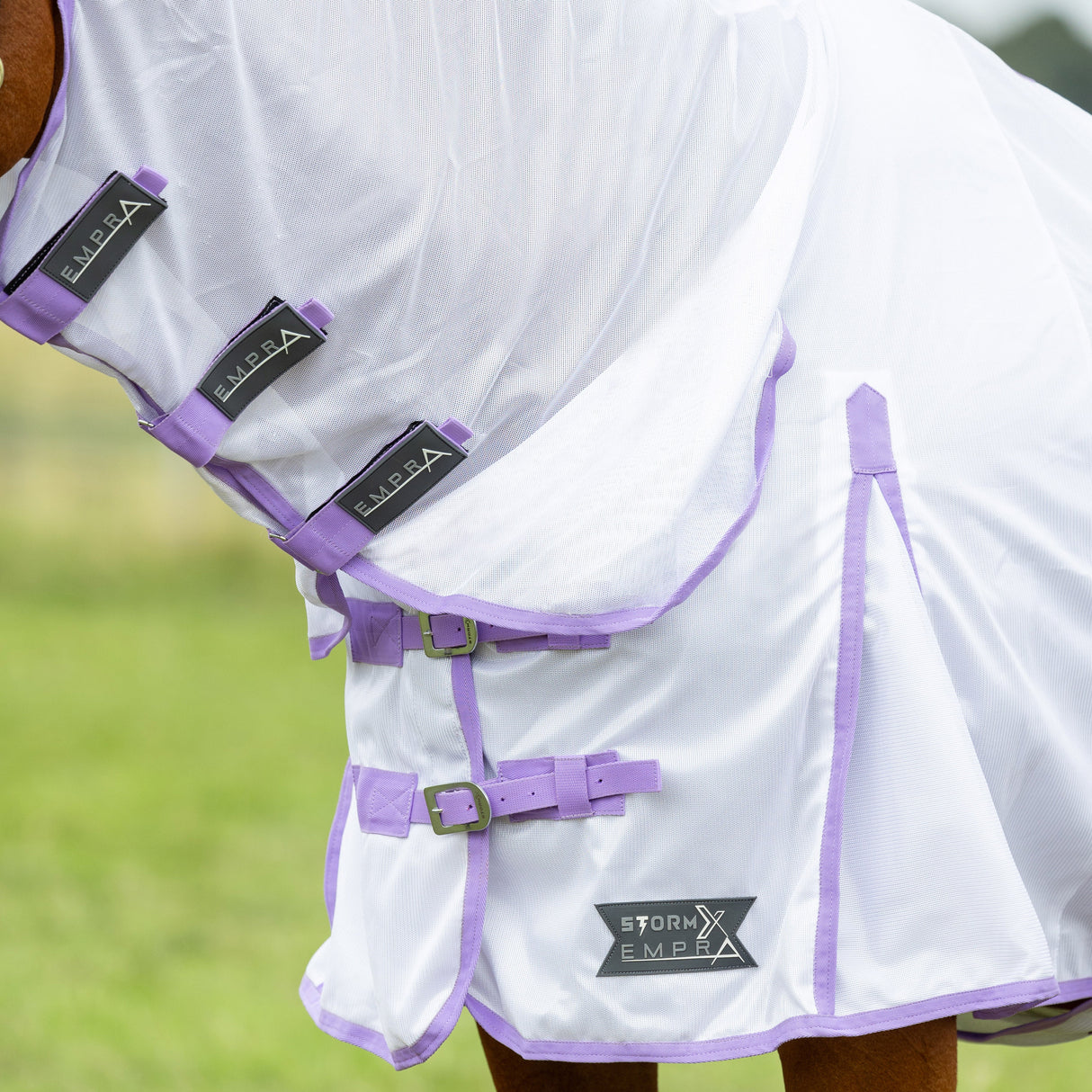 StormX Empra Gladiator UV Combi Fly Rug #colour_white-lilac