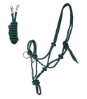 Waldhausen Knotted Halter With Reins #colour_fir-green