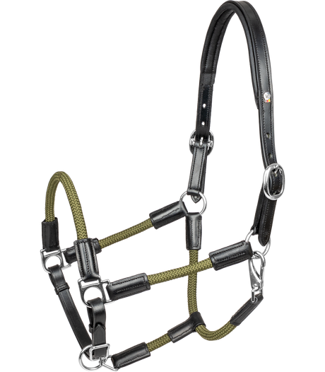 Waldhausen X-Line Nevada Leather Halter #colour_black-green