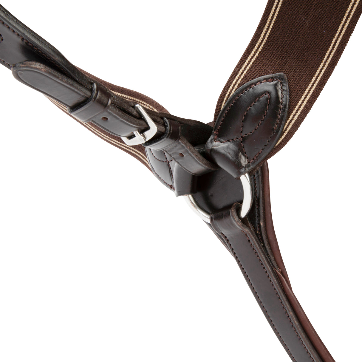 Shires Lusso Three Point Elastic Breastplate #colour_brown