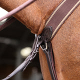 Shires Lusso Three Point Elastic Breastplate #colour_brown