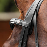 Shires Velociti LUSSO Opus 180M Padded Flash Bridle #colour_black