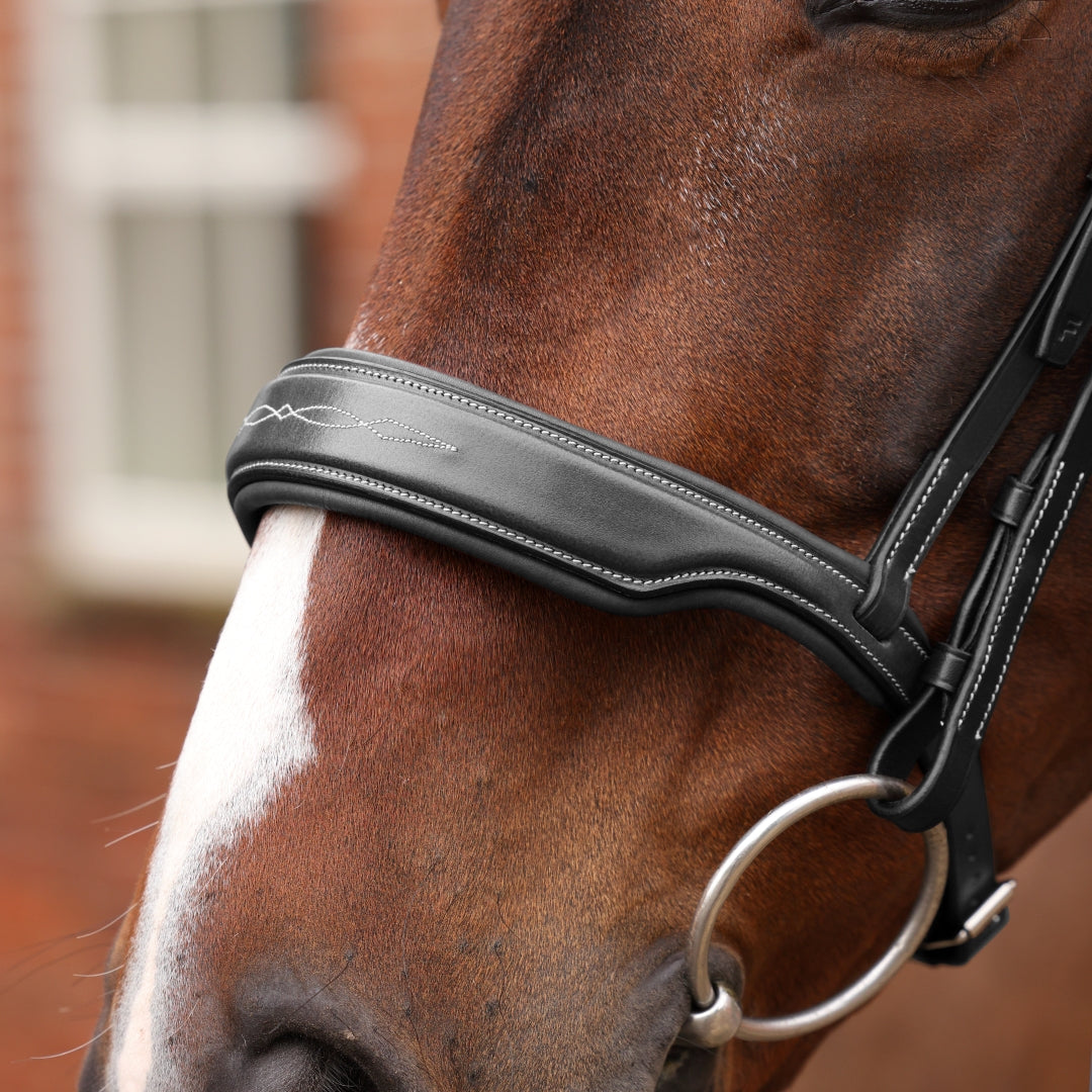 Shires Velociti LUSSO Opus 180M Dressage Cavesson Bridle #colour_black