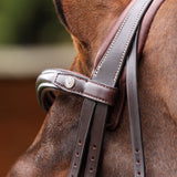 Shires Velociti LUSSO Opus 180M Dressage Flash Bridle #colour_havana