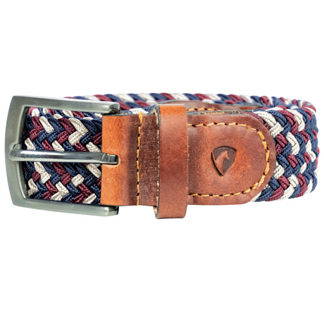 Hy Equestrian Woven Elastic Belt #colour_navy-wine