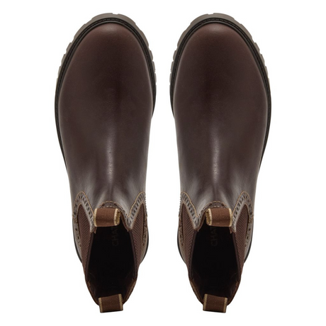 Chatham Ladies Moreton Brogue Chelsea Boots #colour_dark brown